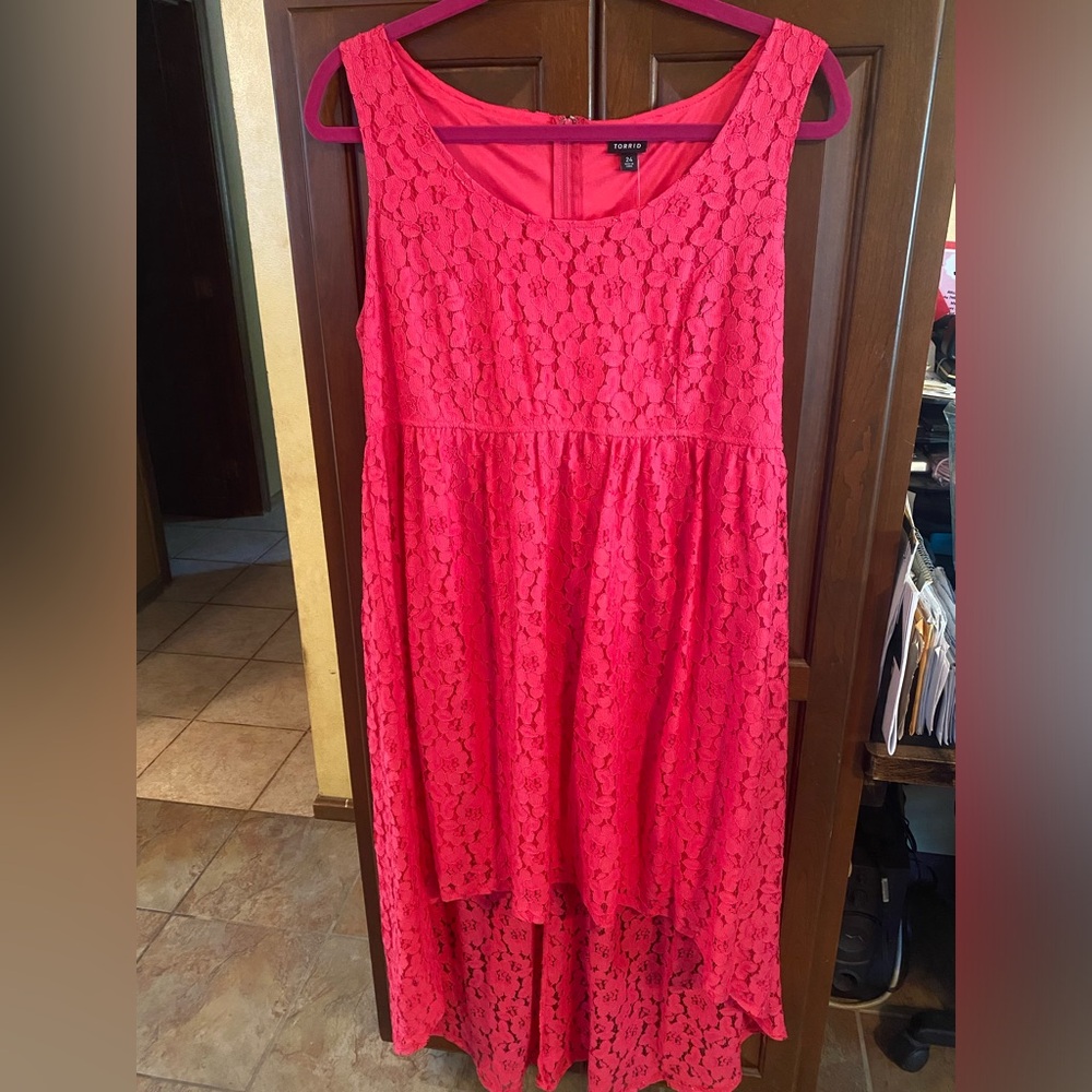 Torrid Vibrant Red Lace Dress